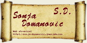 Sonja Domanović vizit kartica